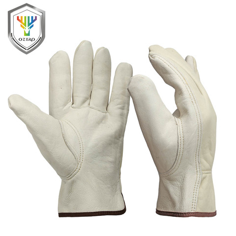 OZERO New Men's Work Gloves Goat Leather Security Protection Safety Cutting Working Repairman  Racing Gloves  5015 ► Photo 1/6