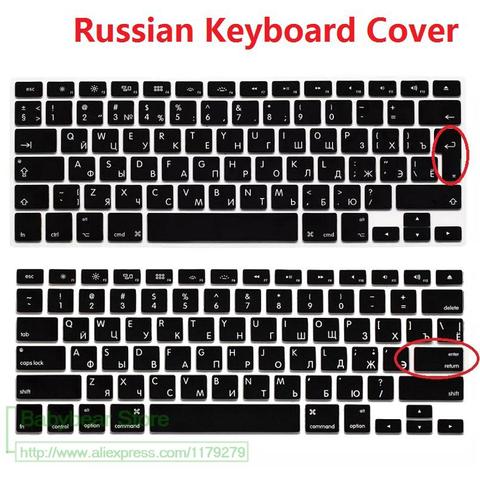 US EU Euro RU Russian Letter Keyboard Cover For Macbook Air Pro Retina 13 15 Laptop Russia Protector skin For iMac 13.3 15.4 ► Photo 1/6