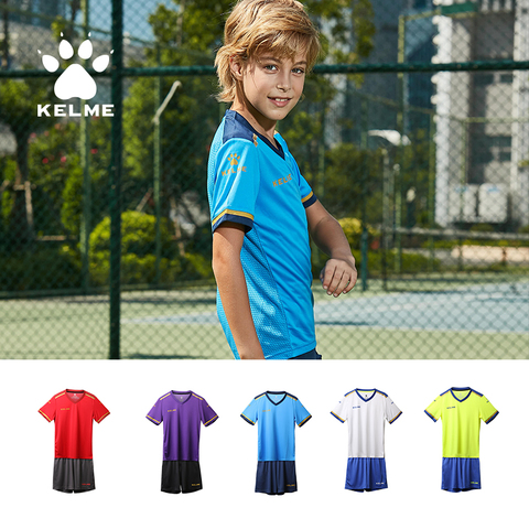 KELME Custom Kids Soccer Jersey Football Uniforms Training Suit Original Team Jersey Short Sleeve Breathable Child Boys 3873001 ► Photo 1/6