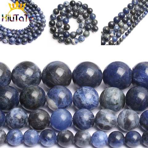 Natural Old Blue Sodalite Stone Beads Round Loose Spacer Beads 15'' 4/6/8/10/12mm For Jewelry Making DIY Bracelet Necklace Charm ► Photo 1/5