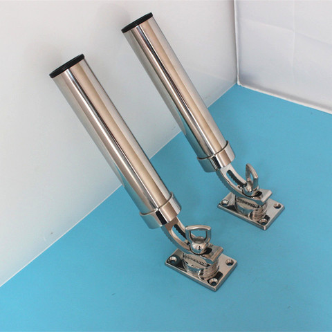 A Pair 360 Angled Rod Holder Deck Mount Adjustable Removble Stainless Steel 316 Fishing Rod Holders ► Photo 1/3