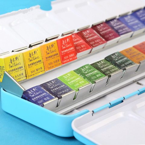 Paul Rubens 12/24/48 Watercolor Paint Set With Metal Case Solid Artist Water Color Painting Pigment For Drawing Art Supplies ► Photo 1/6