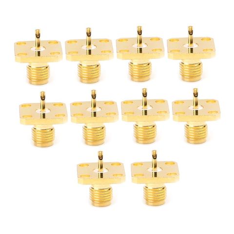 10Pcs/Set SMA Female Chassis Panel Mount 4 Hole Post Terminal RF Connector Coaxial Adaptor 5mm ► Photo 1/6