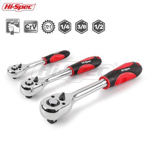 Hi-Spec Socket Wrench Ratchet Wrench 1/4 3/8 1/2 72T Steel Torque Wrench Spanner Llaves Torquimetro Momentsleutel Chave Catraca ► Photo 1/5
