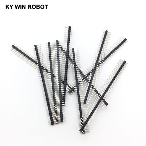 10pcs 40 Pin 1x40 Single Row Male 2.54 Breakable Pin Header Connector Strip for Arduino Black ► Photo 1/6