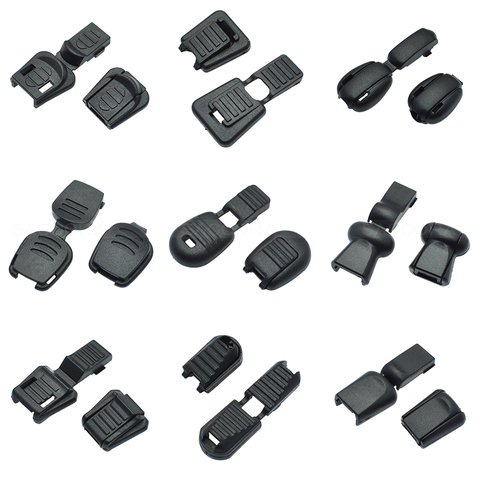 10pcs/pack Zipper Pull Cord Ends For Paracord & Cord Tether Tip Cord Lock Plastic Black ► Photo 1/3
