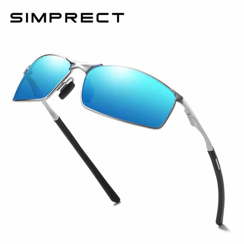 SIMPRECT 2022 New Photochromic Polarized Sunglasses Men Fashion Rectangle UV400 High Quality Metal Mirror Driving Sun Glasses ► Photo 1/6