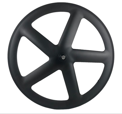 700C Full Carbon 5 Spokes Clincher/Tubular Wheels Five-spoke carbon wheelset for Track/ Road Bike UD/3K matte finish ► Photo 1/1