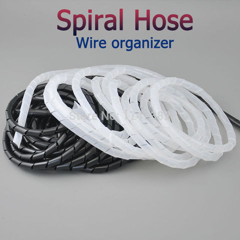 8mm 12M/Roll Spiral Wrapping Bands Transparent Wire Winding Hose Pipes Line Pipe Transparent Protection Wire Organizer ► Photo 1/1