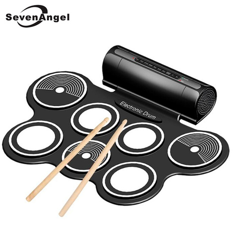 Professional Portable Roll Up USB MIDI Machine Electronic Drums Pad Kit  Percussion Instruments with Drumstick for Music Lover ► Photo 1/6