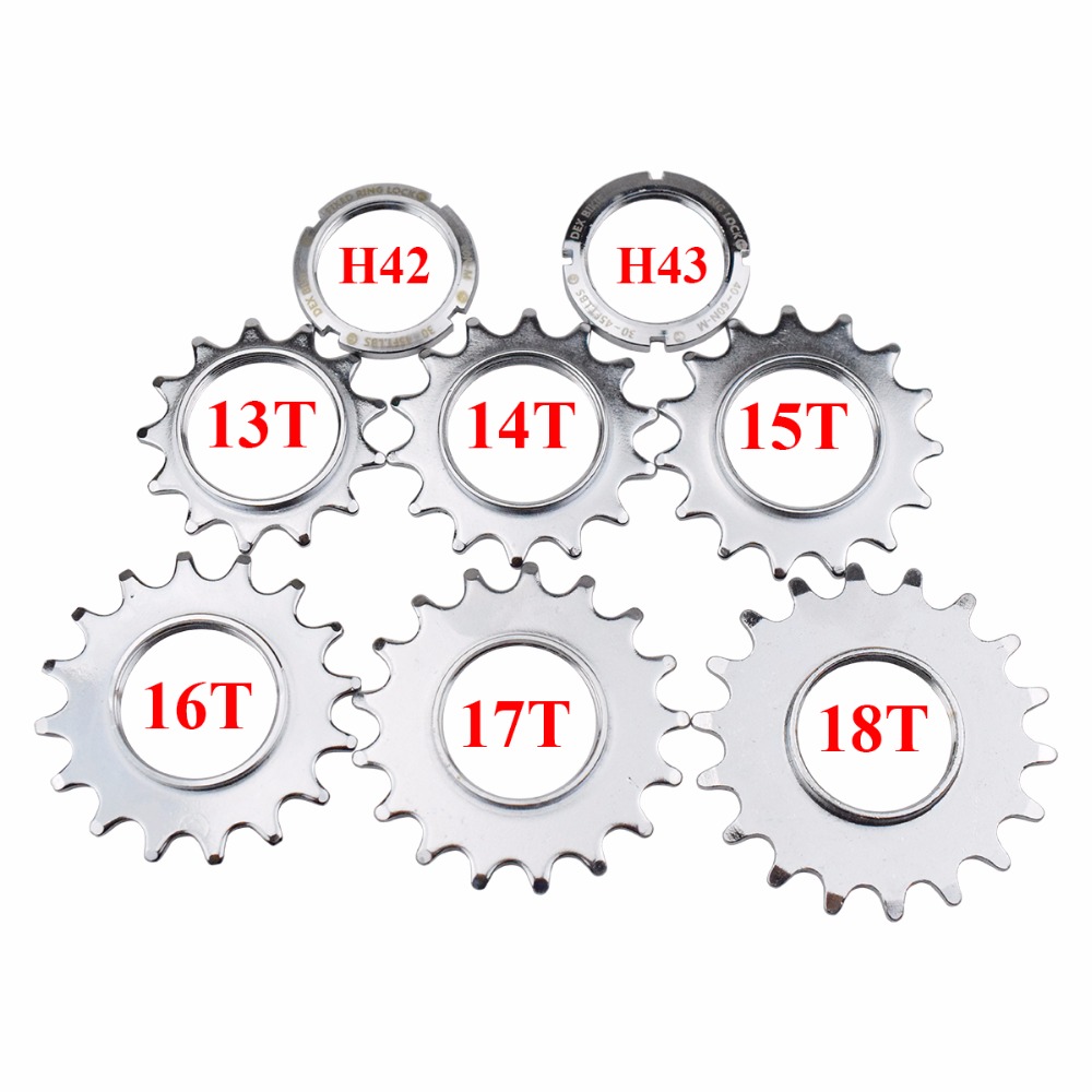 Bicycle Sprocket Fixed Gear Speed Cog Lock Ring 13T/14T/15T/16T/17T Track Bike 