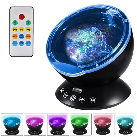 Remote Control Ocean Wave Projector Night Light aurora Starry Sky projector Lamp Built-in Mini Music Child night light projector ► Photo 1/6