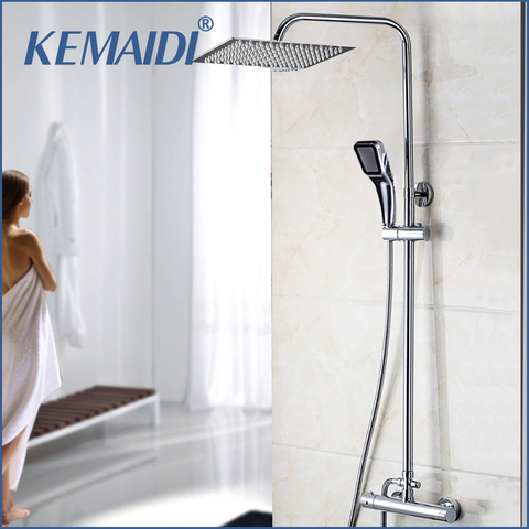 KEMAIDI  Bathroom Thermostatic Bathtub Shower Water Tap Faucet Mixer Tap 8-16 Inch Rainfall Shower Head Shower Set ► Photo 1/1