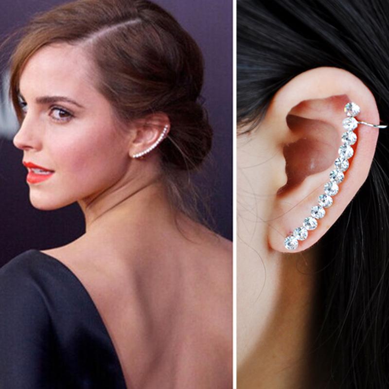 Fashion Crystal Clip Ear Cuff Stud Women's Punk Wrap Cartilage Earring  Jewelry #