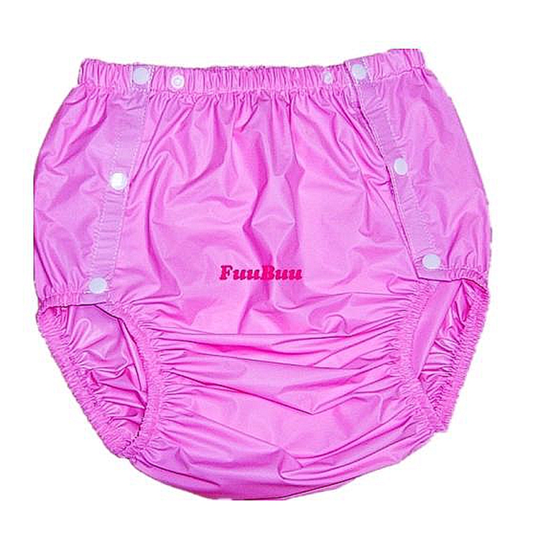 PVC Adult Baby Incontinence Diaper Rubber Trousers With Ruffle Pink