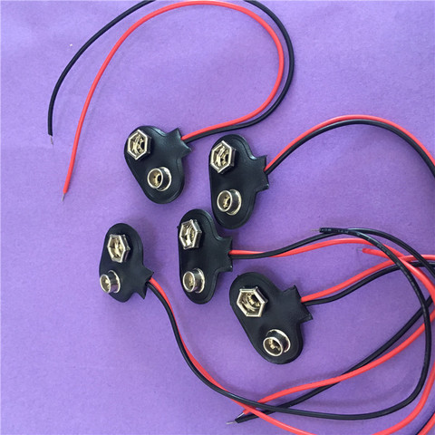 5PC ST076Y 9 V Battery Buckle 6F22 Battery Holder Type T and I Cable Connector Line length 15CM DIY Tool Parts  Hi-Q  On Sale ► Photo 1/5