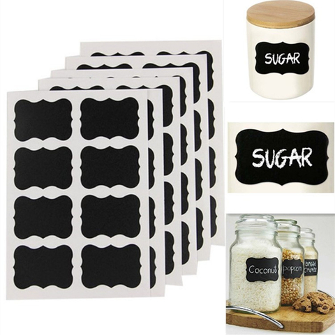 49Pcs Kitchen Accessories Blackboard Stickers Labels With Rewritable White Liquid Chalk Salt Spice Jar Organizer Kitchen Gadgets ► Photo 1/6