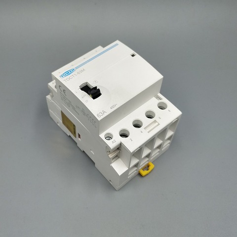 TOCT1 4P 63A 220V/230V 50/60HZ Din rail Household ac Modular contactor with Manual Control Switch 4NO or 2NO 2NC or 4NC ► Photo 1/6