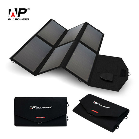 ALLPOWERS Portable Solar Panel Solar Battery 5V 12V 18V 36W Multi Use for iPhone xiaomi iPad 12V Car Battery 18~19V Laptops etc. ► Photo 1/4