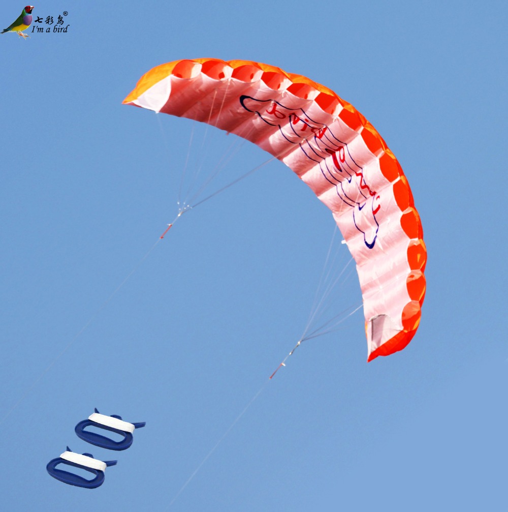 Free shipping 2.7m Rainbow Stunt Parafoil POWER Sport Kite outdoor toy surfing