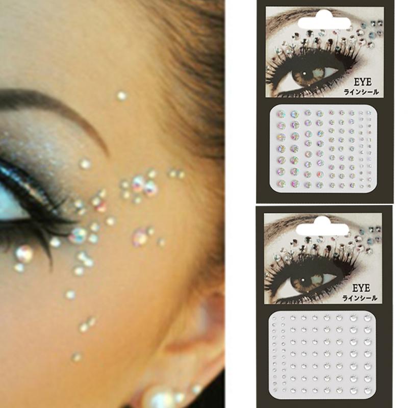 Face Jewels Temporary Tattoos Eyes Eyeliner Pearl Crystals Gems Sticker  Flash Diamonds Dots Makeup Jewelry Body Art Decoration - AliExpress