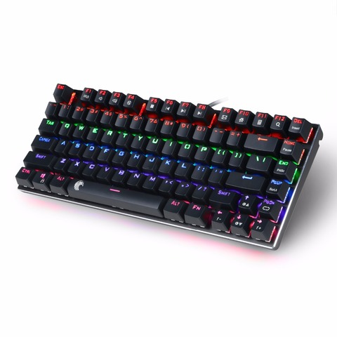 TKL Mechanical Keyboard multiple  Switches 81 keys rainbow LED Backlit Aluminum Gaming Keyboard with Detachable Cable Z88 ► Photo 1/6