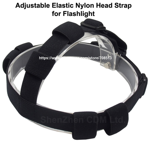 Adjustable Elastic Nylon Head Strap for Flashlight - Black (1 pc) ► Photo 1/4