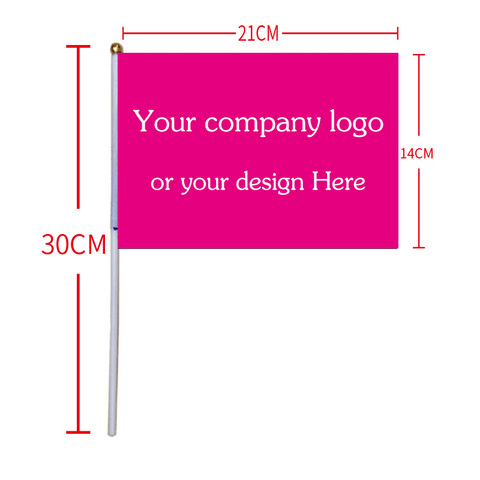 Free  shipping  xvggdg  Custom Hand Flag 14 x 21 cm  Shaking banner print buyer's  logo 50 pcs/lot ► Photo 1/5