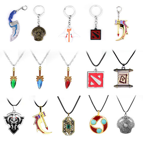 Hot Fashion DOTA 2 Pendant Necklace Gaming Peripheral Accessories Game Dota2 Metal Keychains Key Chains Jewelry Men Women Gifts ► Photo 1/6