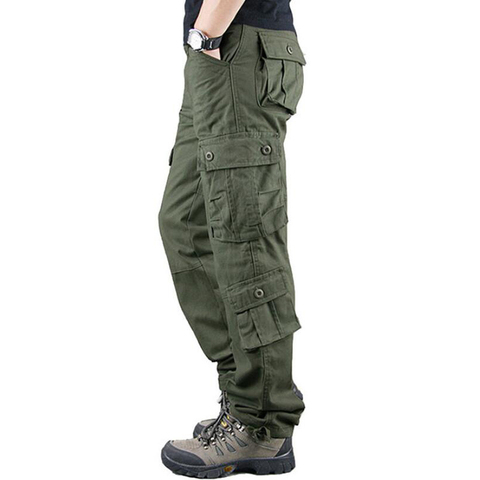 Casual Pants Men Pockets Cotton Streetwear Hip Hop Military Cargo Trousers Mens Outdoor Sweatpants Joggers Track Tactical Pants ► Photo 1/6