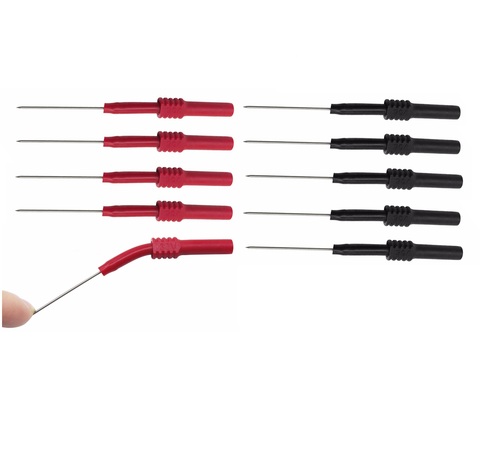 Cleqee P5009 10pcs Soft PVC Insulation Piercing Needle Non-destructive Multimeter Test Probes Red/Black ► Photo 1/5