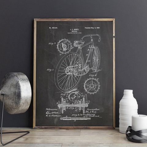 Racing Bike Patent Print Cycling Artwork Bicycle Wall Art Canvas Painting Posters Home Room Decor Vintage Blueprint Gift idea ► Photo 1/6