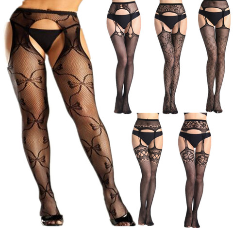 Shengrenmei Super Tights 2022 NEW Sexy Stockings Women Embroidery Open Crotch Pantyhose Oversize Popular Female Garter Lingerie ► Photo 1/6