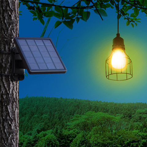 Ousam LED Solar Light Chandelier Hanging Solar Lamp 3 Meters Cord Traditional Edison Bulb Hanging Solar Garden Light ► Photo 1/6