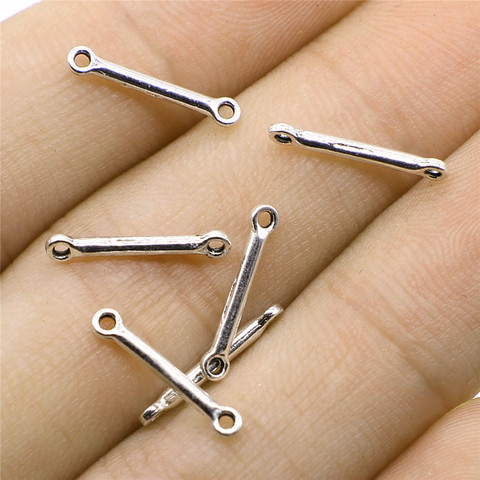 WYSIWYG 60pcs/lot Connector Charms Connector For Jewelry Making 2x15mm Antique Silver Color Accessories ► Photo 1/3