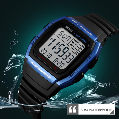 SKMEI Fashion Men Watches Sports Digital Watch Waterproof Alarm Man Wrist Electronic Clock Men Relogio Masculino ► Photo 1/6