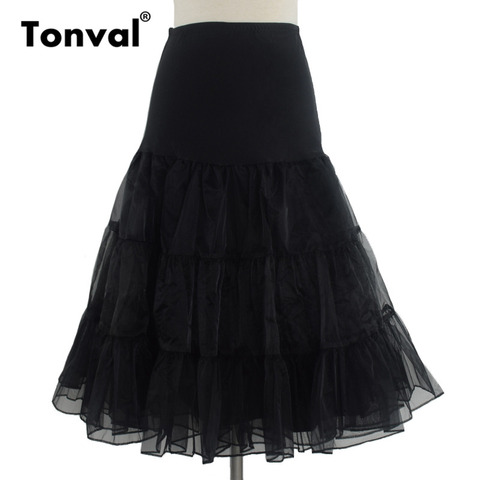 Tonval Retro Crinoline Tutu Skirt Pettiskirt for 1950S Vintage Rockabilly Women Voile Underskirt Skirts Wedding Bridal Petticoat ► Photo 1/6