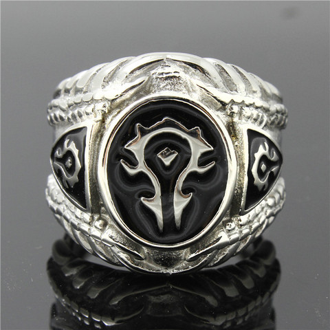 Mens Boys 316L Stainless Steel Cool Punk Gothic World of Warcraft WOW Alliance Ring Game ► Photo 1/4
