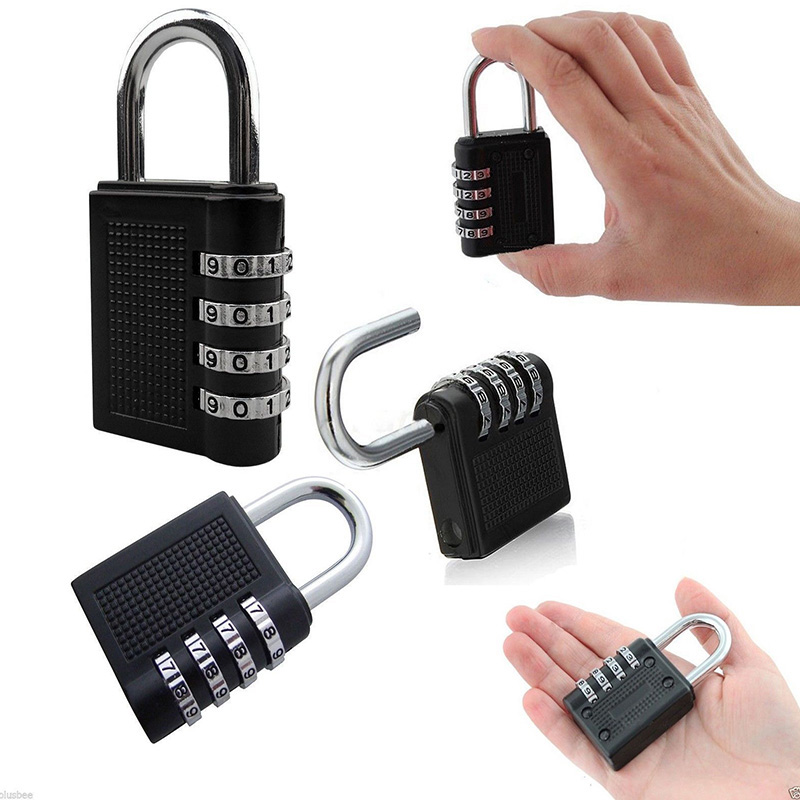 4 Digit COMBINATION LOCK Heavy Duty Black Security Travel Code Number Luggage 
