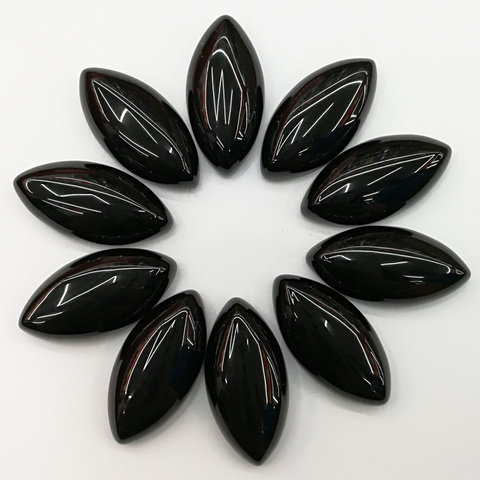 Wholesale 15*30*7mm natural black onyx stone beads marquise shape CAB CABOCHON teardrop loose beads Free shipping 12pcs/lot ► Photo 1/5