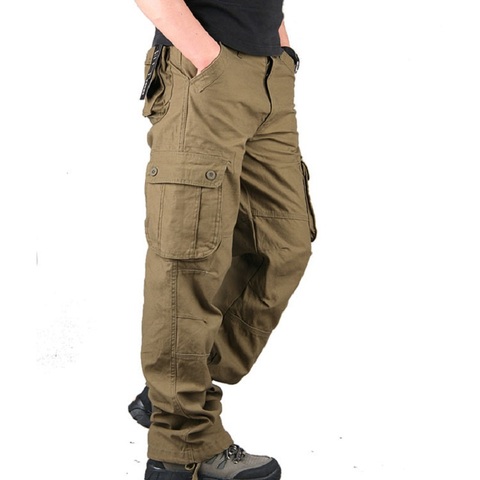 Men Cargo Pants 2022 Autumn Tactical Pants Casual Cotton Trousers Men Multi Pockets Military Army Track Pants Men Pantalon Homme ► Photo 1/5
