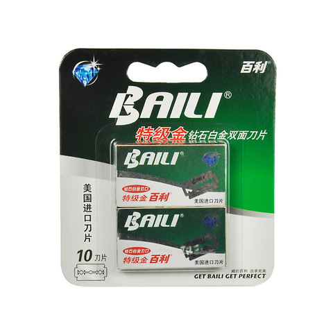 BAILI 10 PCs/lot Safety Razor Blades Double Edge Platinum Super Stainless Blades ► Photo 1/1