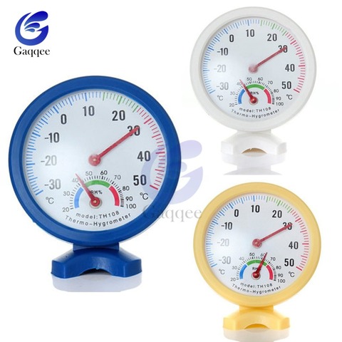 Thermometer Hygrometer Mini Round Clock-shaped Measuring Indoor Outdoor Wall Temperature Humidity Thermometer Meter Gauge ► Photo 1/6