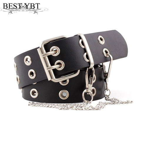 Best YBT Women Belt Imitation Leather Pin Buckle Belt New Punk Wind Jeans Fashion Individual Decorative Belt Chain Women Belt ► Photo 1/6