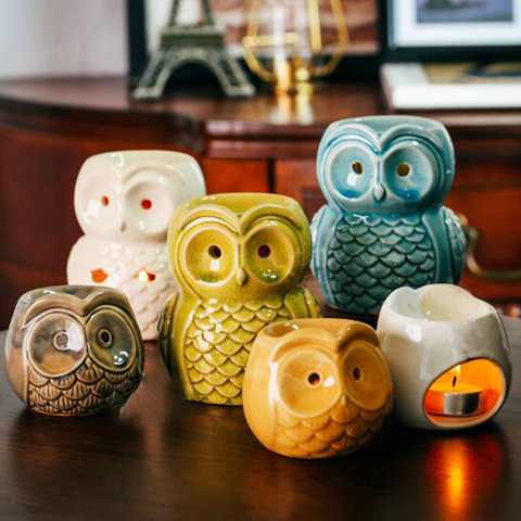 Ceramic Aromatherapy Aroma Burner Owl Aroma Oil Lamp Gifts And Crafts Home Decorations Essential Oil Burner ► Photo 1/6