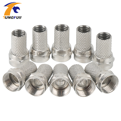 Tungfull New Copper Twist On RG6 F Type Coaxial Cable Connector Plugs High Quality Connector For TV Satellite Virgin Cable ► Photo 1/6