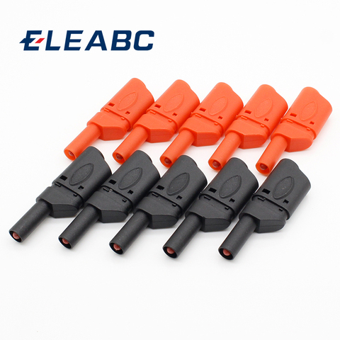 10Pcs Red/Black Safety Fully Insulated 4mm Male Stackable Banana Plug Connector ► Photo 1/6