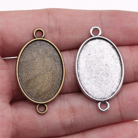 10pcs  25mm Inner Size Antique Silver and Bronze Vintage Style  Cabochon Base Setting Charms Pendant