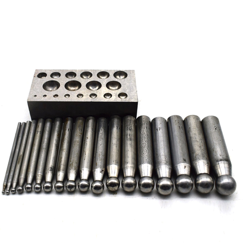 18PCS High Quality Steel Dapping Doming Punch Set Doming Punches and Dapping Block Kit Jewelry Shaping Foriming Tool ► Photo 1/1