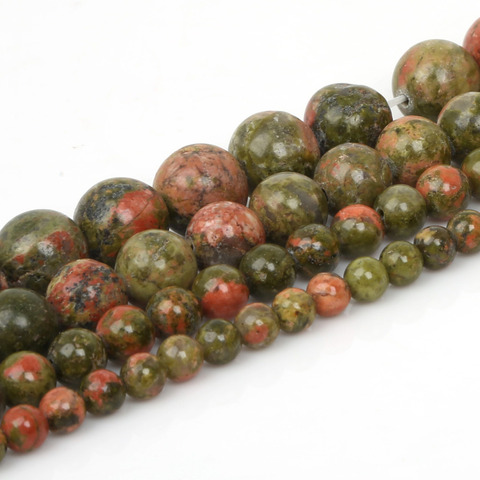 Natural Unakite Stone Beads 4mm 6mm 8mm 10mm Round Loose Beads For Jewelry Making DIY Necklace Bracelet ► Photo 1/6